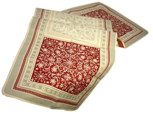 Montagne Jacquard Table runner (Himalaya. grey-red) - Click Image to Close